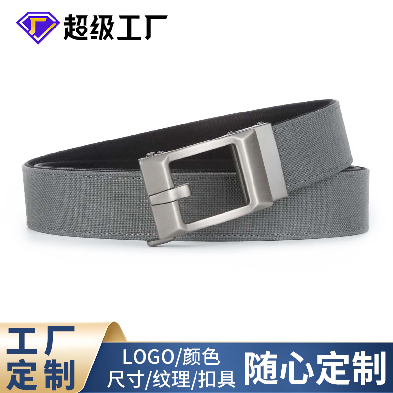 Factory Straight Hair Men's Business Belt Nylon Belt Cloth Height Level Sense Belt All-match Breathable and Loosen Tooling Belt