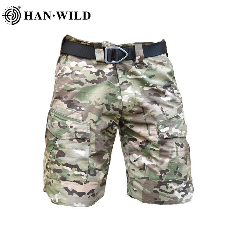 Picture of Hanye outdoor wholesale slim camouflage tactical shorts men's summer outdoor elastic breathable multi-bag working pants