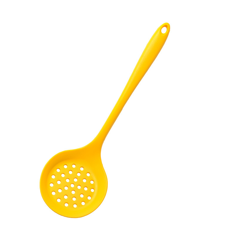 Picture of New Chinese Yellow All-inclusive Silicone 8-piece Kitchen Tools Kitchenware Set Cooking Shovel Spoon Stir-frying Shovel with Storage Bucket
