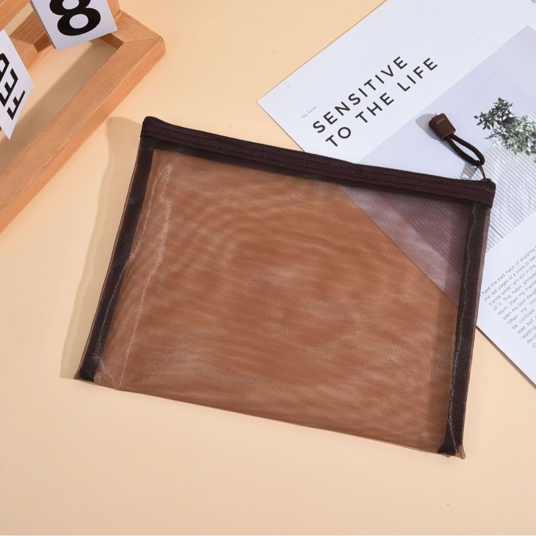 Picture of Mesh Toy Storage Transparent Zipper Bag Nylon Plus Upgrade Encryption Mesh Pencil Bag Student Examination Pencil Bag Makeup Wash