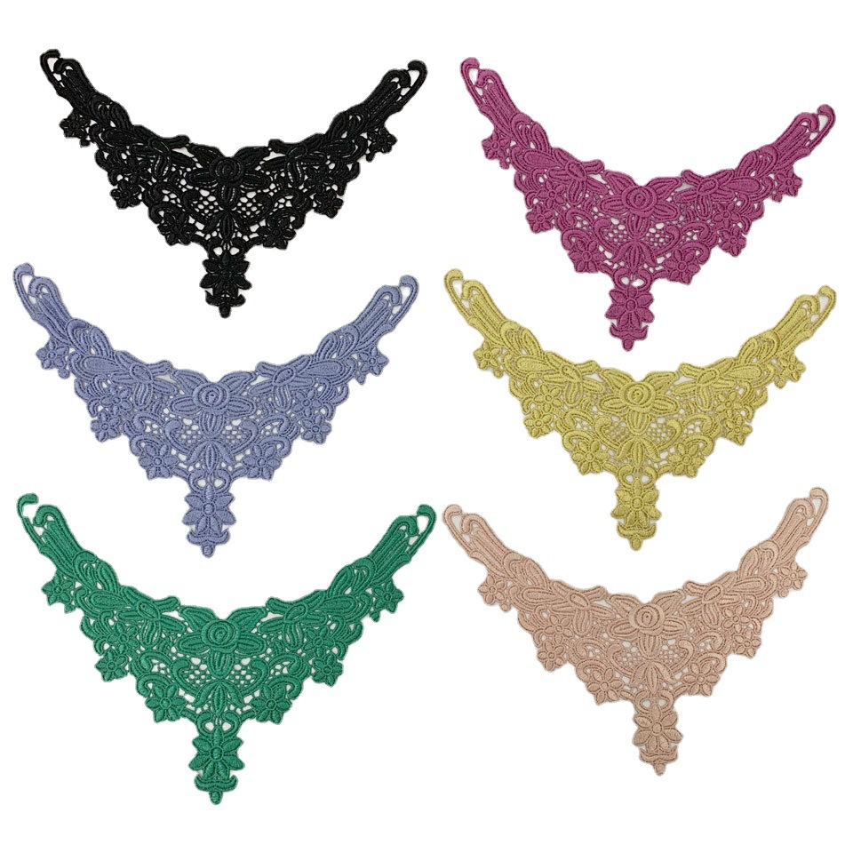 10 Color Polyester Lace Accessories Flower Water Soluble Embroidery Clothes Accessories Women's Collar DIY Small Collar Flower