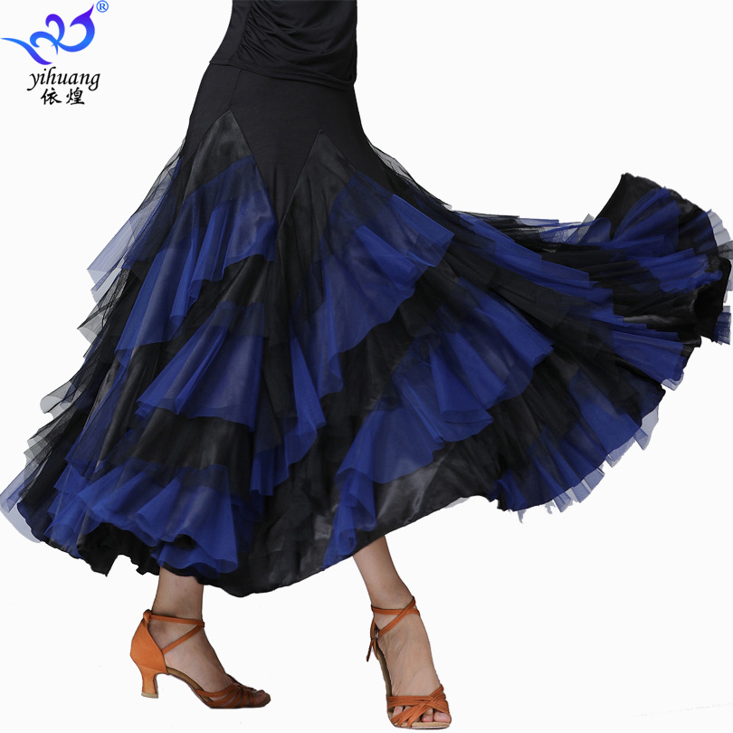Picture of Chinese standard dance skirt modern ballroom dance skirt large swing skirt new stage competition suit Waltz large swing skirt