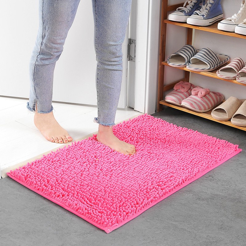 Picture of Floor Mats Wholesale Chenille Long Hair Floor Mats Bedroom Kitchen Living Room Carpet Bathroom Entrance Water-Absorbent Non-Slip Floor Mats