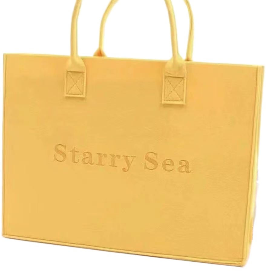 Trendy Ins Versatile Fashion Felt Handbag Large Capacity Tote Bag Commuter Style for Laptop iPad Ins Style
