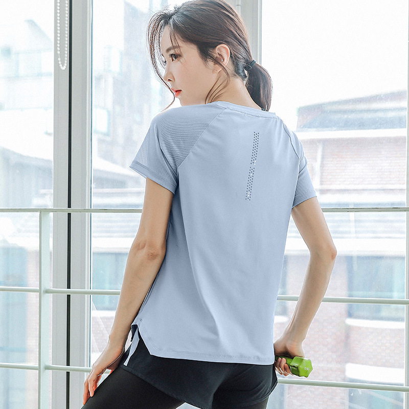 2020 New Large Size Yoga Clothes Internet Celebrity Gym Quick-drying Loose Short-sleeved Breathable Crewneck Sports T-shirt for Women 3XL