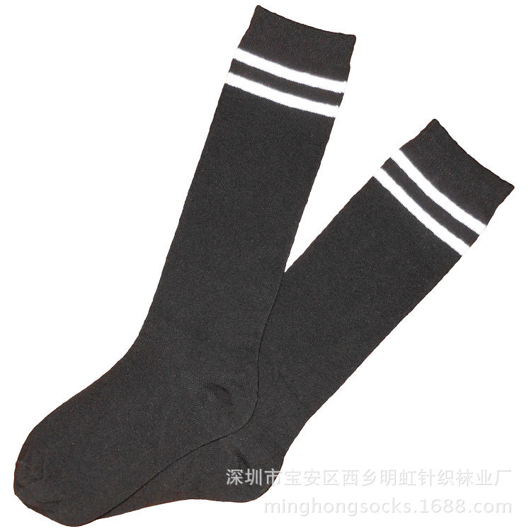 Four Seasons Long Tube Kidsren's Socks Pure Color Horizontal Stripesd Sports Long Tube Kidsren's Cotton Socks Student Performance Mid-Length Socks