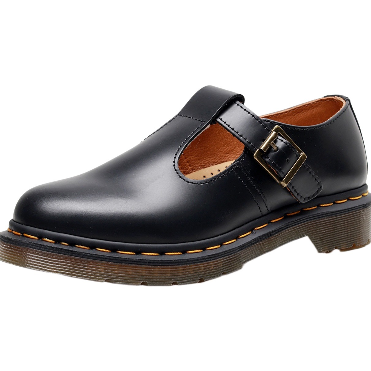 Summer Genuine Leather Casual Mary Jane Low-Top Breathable Shoes T-Strap British Cross-Border Large Size Women's Shoes for Students
