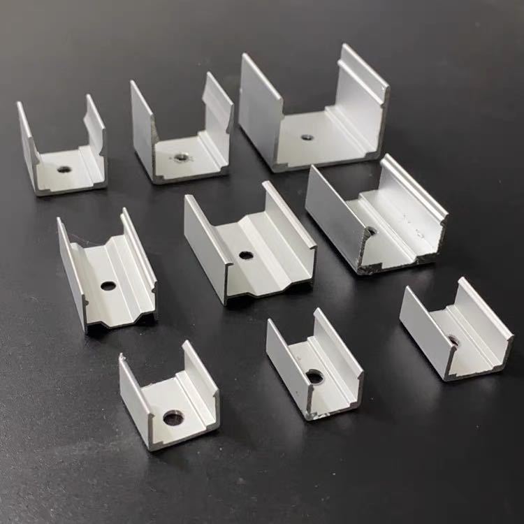 Picture of led silicone linear light with fixed installation buckle embedded light bar accessories aluminum clip silicone waterproof plug