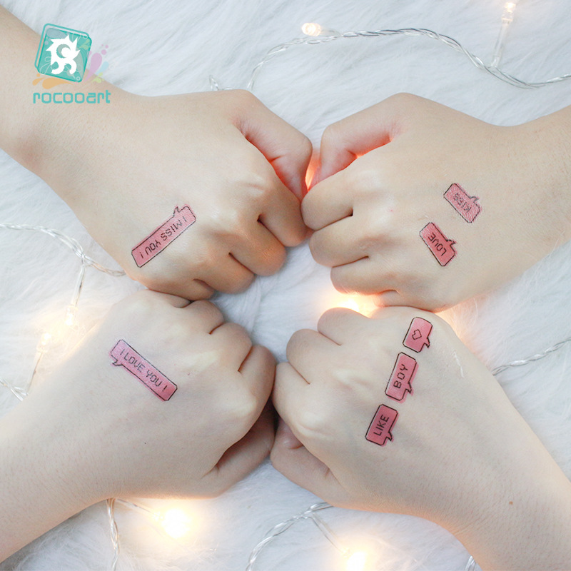 Picture of Ricklon Cross-border Waterproof Valentine's Day Tattoo Sticker Couple Confession Small Fresh Tattoo Sticker Wholesale Tattoo