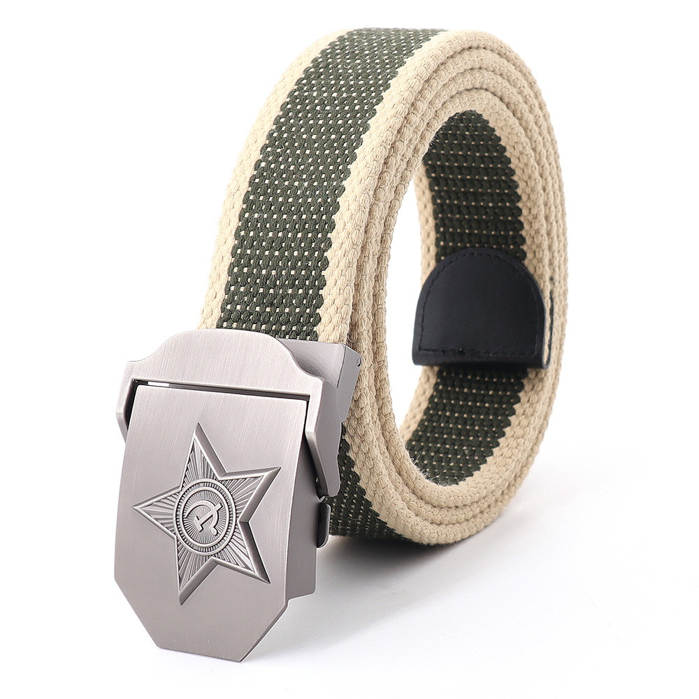 Picture of Soviet Union military emblem canvas belt belt thickened men's outdoor jeans tactical alloy manufacturers wholesale