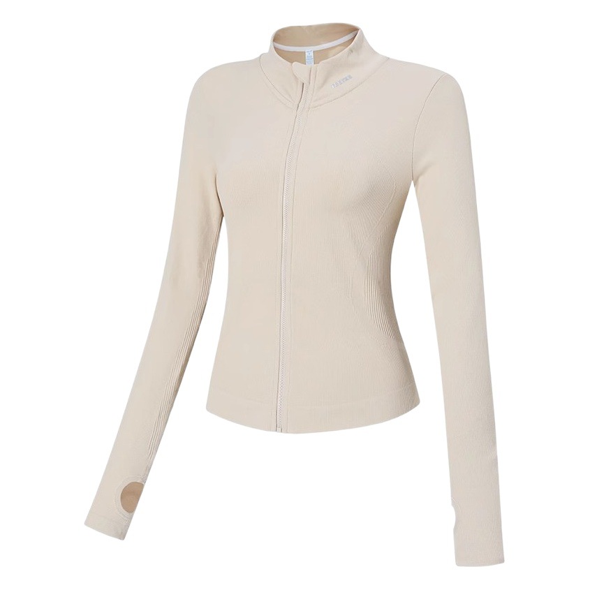 Slim-fit Fitness Jacket Women's Zipper Collar Long-sleeved Sports Casual Jacket Quick-drying Running Workout Yoga Jacket