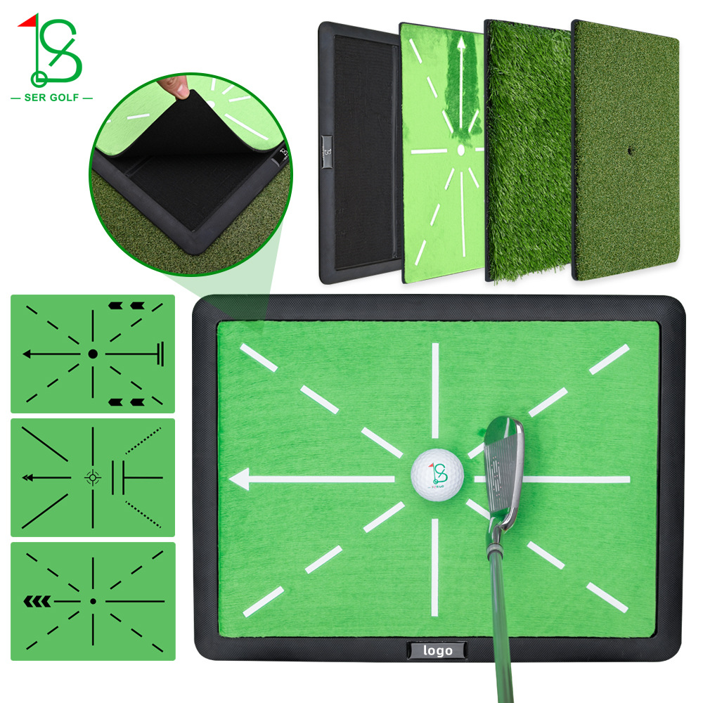 Cross-Border Hot Selling Indoor and Outdoor Golf Trajectory Mat Non-Slip Rubber Swing Practice Mat Velvet Golf Hitting Mat