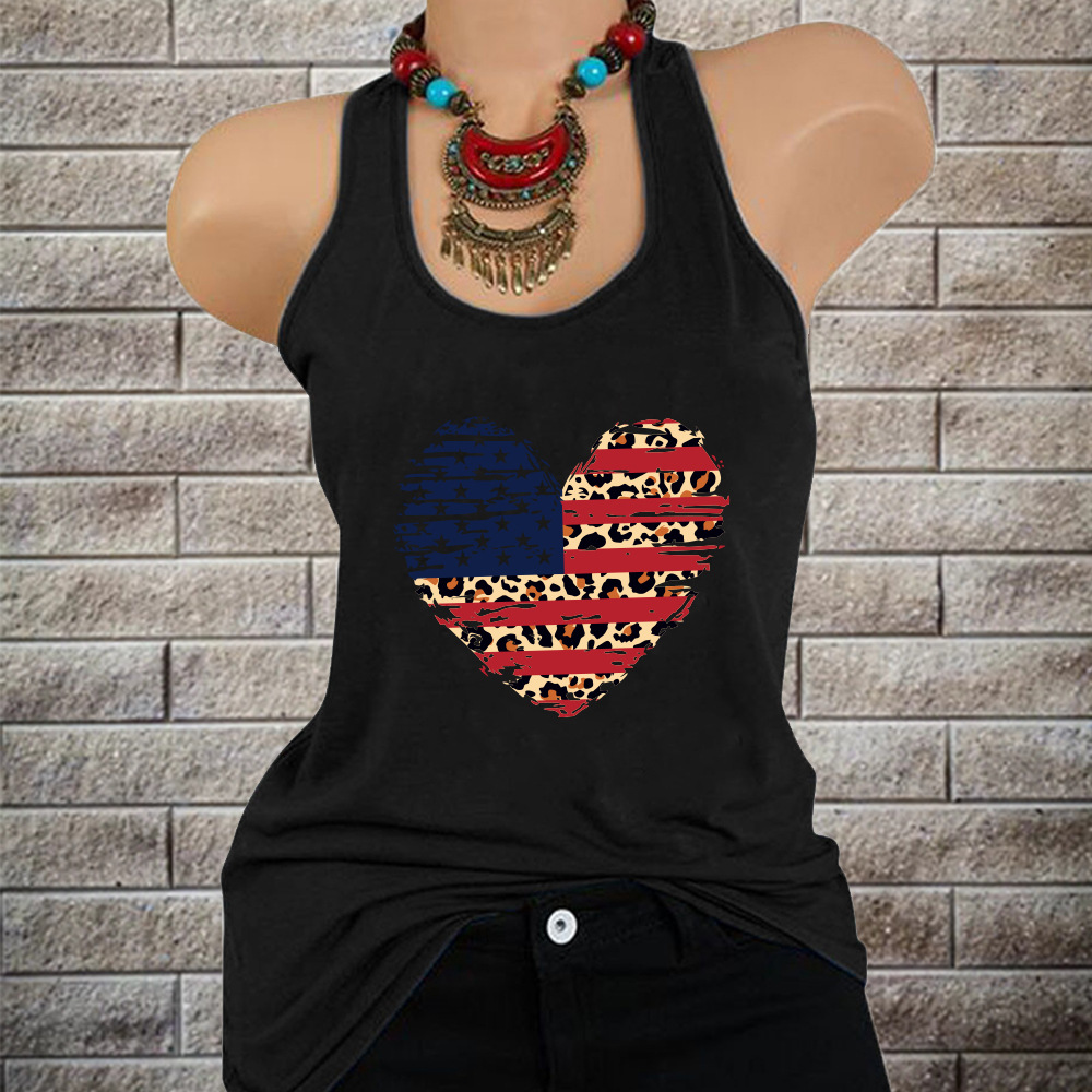 Cross-border St. Patrick's Day New Arrival Women's Leopard Print Loose Sleeveless Pullover Vest 2021