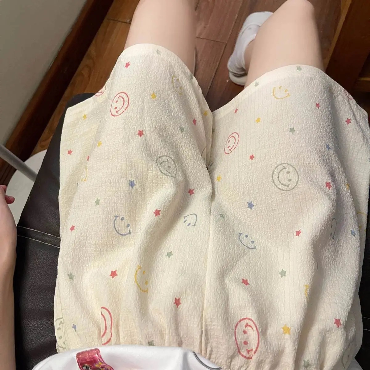 Internet Celebrity Baby Cotton Summer Pajama Pants Cartoon Printed Pants Home Pants Casual Loose Thin Walking Pants for Outer Wear