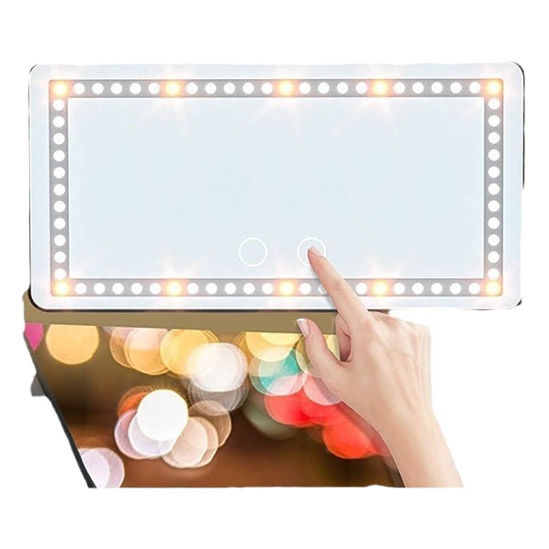 Cross-Border Led Car Makeup Mirror Car Sun Visor Hanging Mirror Car High-Definition Car Interior Lighted Beauty Mirror