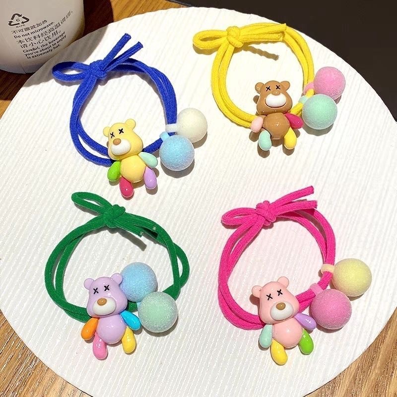 Picture of Bear Colorful Cute Simple Hair Rope All-match Hair Rings Hair Accessories Pony Tail Hair Rope Headdress Fragrant Style Hair Rope