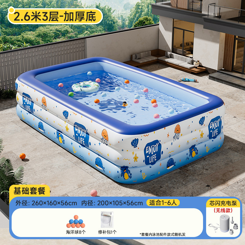 Picture of Swimming Pool Baby Inflatable Swimming Pool Adult Super Large Household Mobile Smart Flash Charging Swimming Pool Outdoor Wholesale