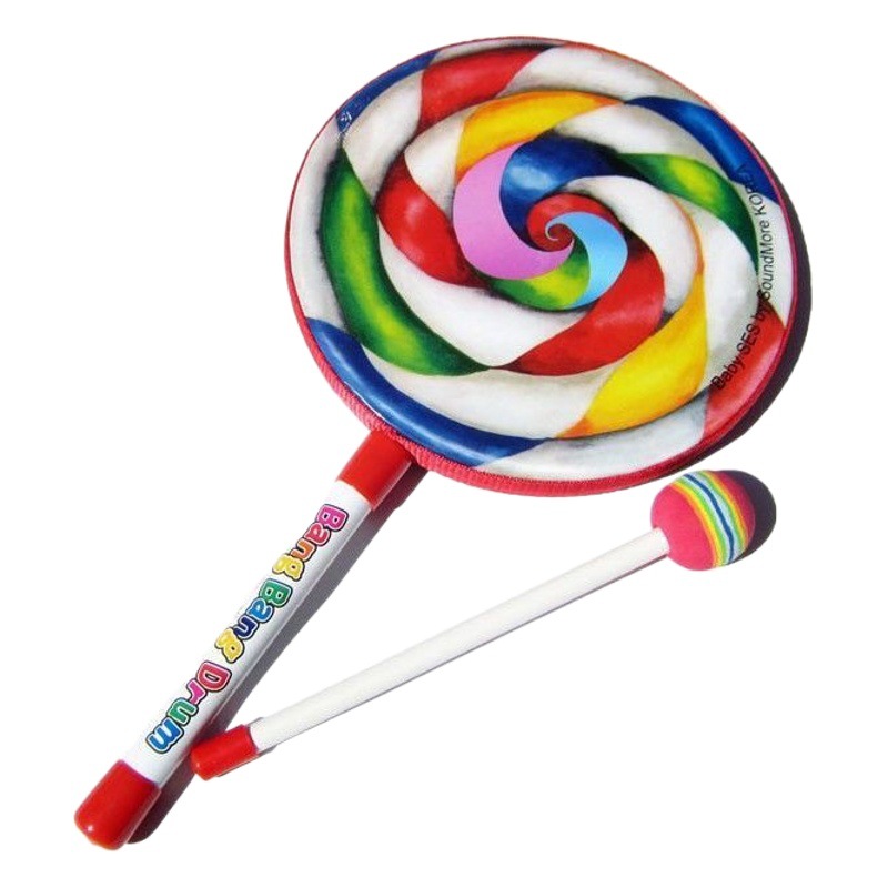 Orff Percussion Instrument Lollipop Drum Tambourine Kindergarten Dance Tambourine 0-3 Years Old Kidsren's Teaching Aids Small Drum