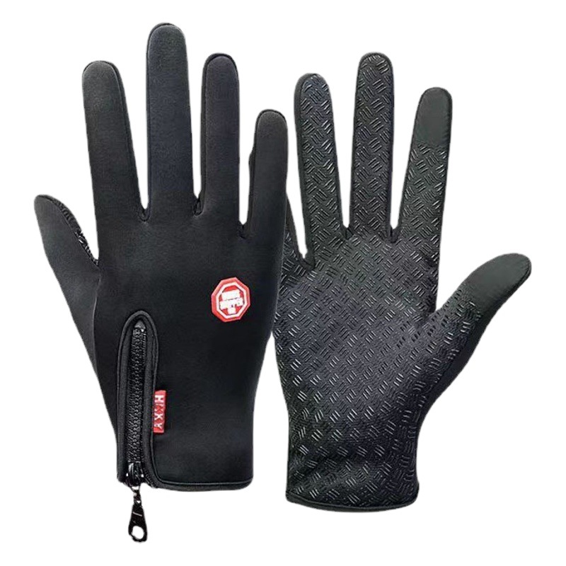 Cross-Border Gloves for Men and Women, Warm Autumn and Winter Cold-Proof and Waterproof Cycling Touch Screen Plus Velvet Full-Finger Non-Slip Sports Outdoor Gloves