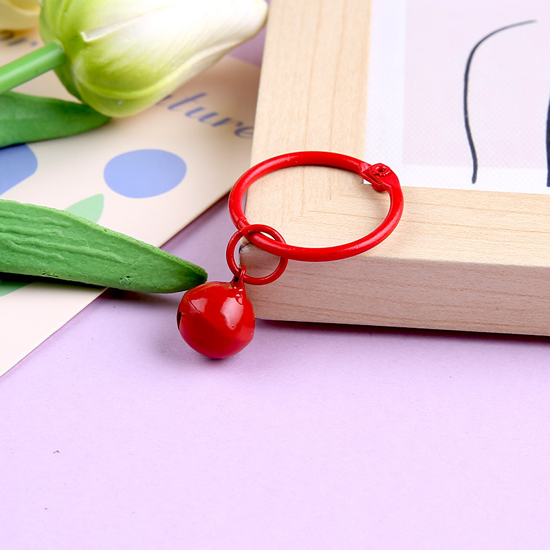 Picture of Korean Style Hyun-a Small Fresh Color Small Flower Bell Keychain Tanabata Gift Key Ring Bag Women's Hanging Accessories