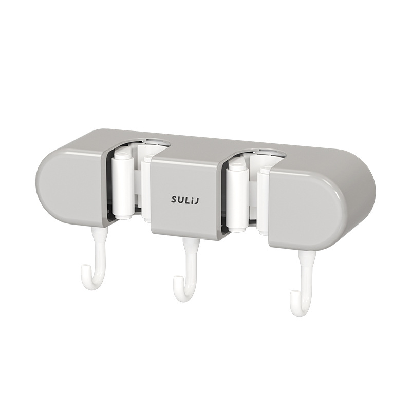 Picture of Wall-mounted mop clip rack punch-free hook balcony bathroom bathroom buckle fixed broom storage rack