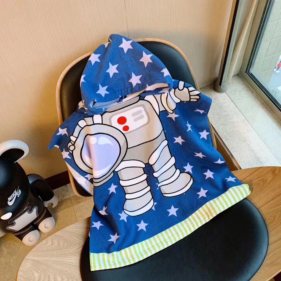 Picture of Cute Cartoon Children's Bath Towel Cloak Soft Skin-friendly Hair-free Bath Water Absorbent Quick-drying Wearing Baby Bath Towel