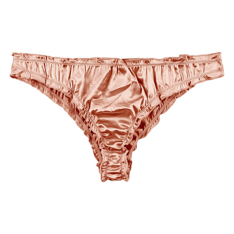 European and American women's thong colored underwear plus size low waist sexy cotton crotch high elastic ice silk ladies underwear wholesale