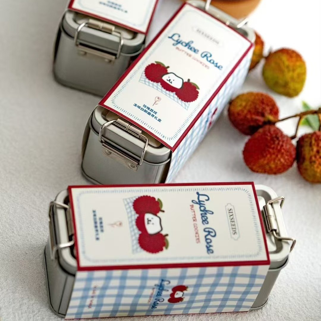 Wholesale In-Stock Pineapple Cake Tin Box, Nostalgic Retro Tin Box, Eyebrow Pencil Storage Box, Sliding Buckle Sealed Box