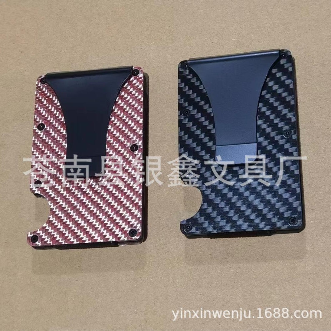 Picture of Carbon Fiber Men's Card Holder Carbon Fiber Wallet Wallet Men's Wallet Stainless Steel Card Clip Wallet