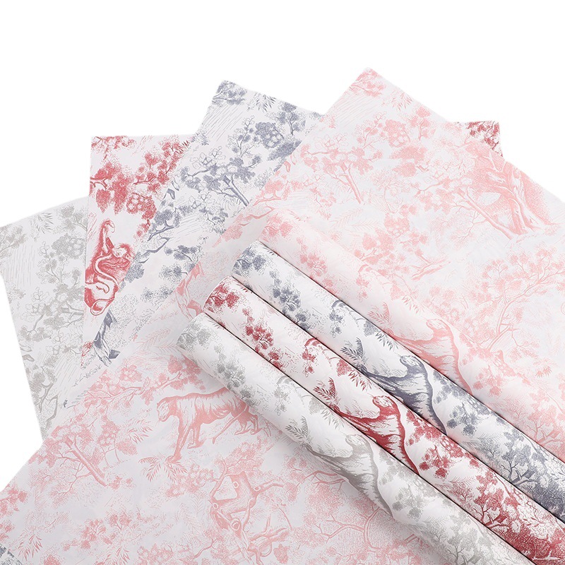European-style vintage printing paper afternoon black tea wrapping paper wholesale thickened Kraft paper floral bouquet packaging material