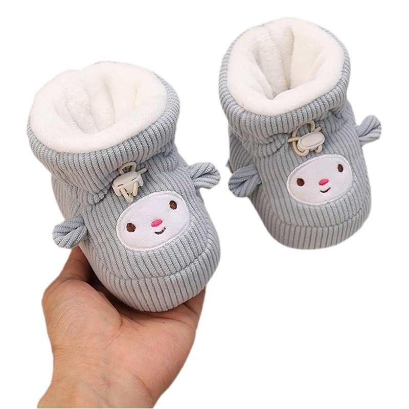 Baby Cotton Shoes Soft Sole fleece-lined Thick Foot Cover Warm Winter Baby Shoes for Men and Women 0-3-6-December