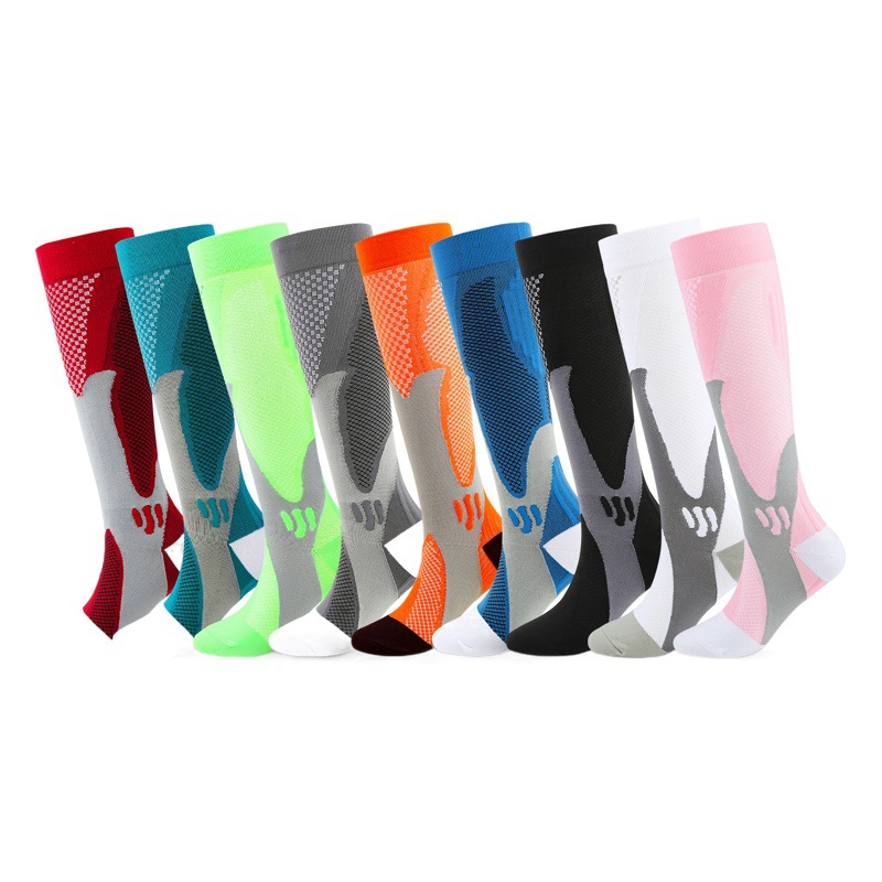 Amazon Cross-Border Nylon Compression Socks for Men and Women Cycling Compression Socks Long Football Socks Outdoor Running Sports Socks