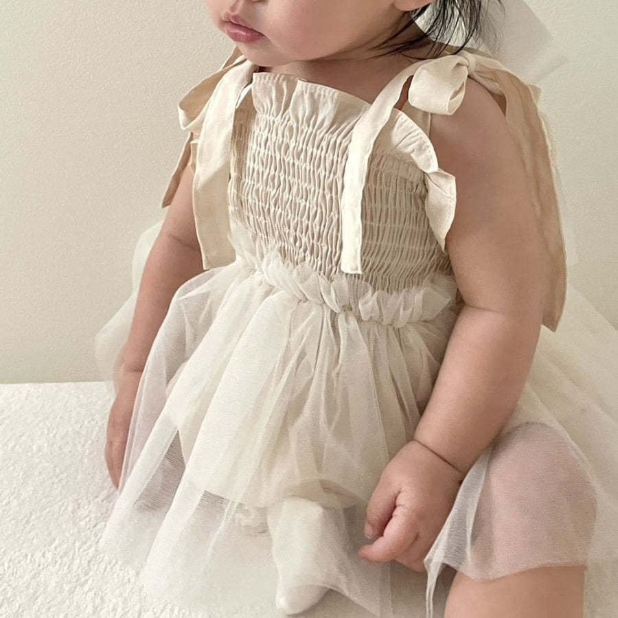 Picture of Ins Korean-style Summer New Baby Sling One-piece Dress Baby Mesh Dress Newborn One Hundred Days Princess Dress