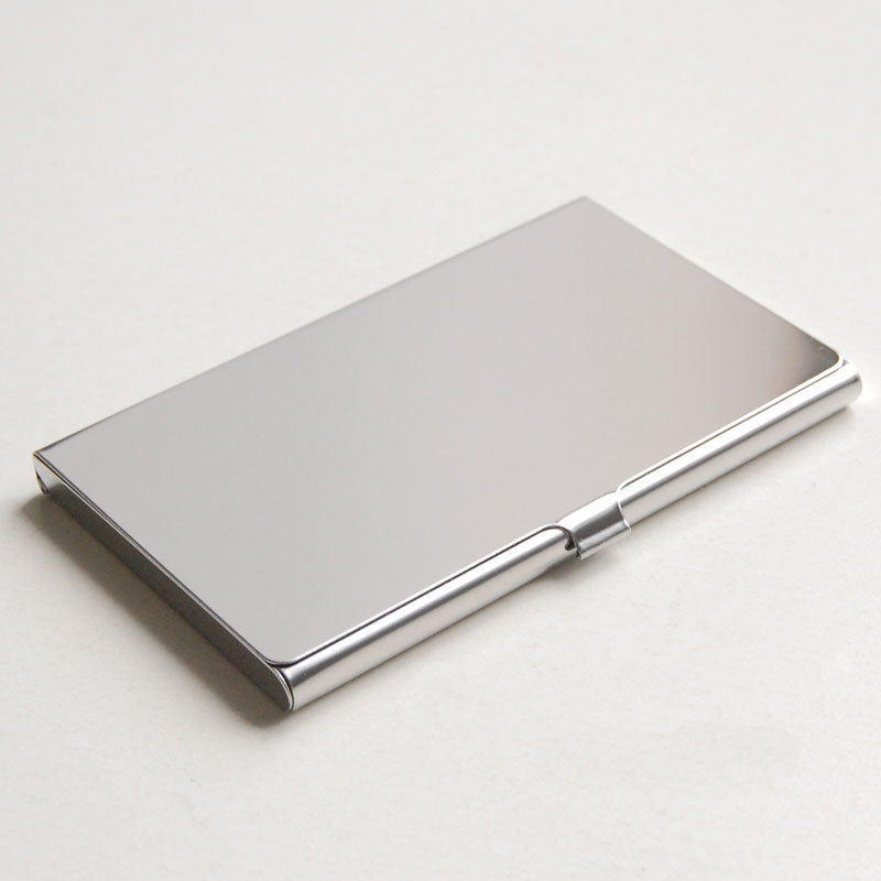 Strict selection of in stock 304 stainless steel metal business card case fashion business card holder manufacturers card bag laser pattern