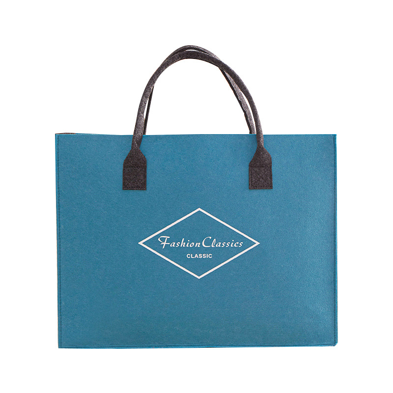 Picture of Simple solid color felt handbag holder environmental protection shopping letters all-match bag summer quilt four-piece packaging bag storage bag