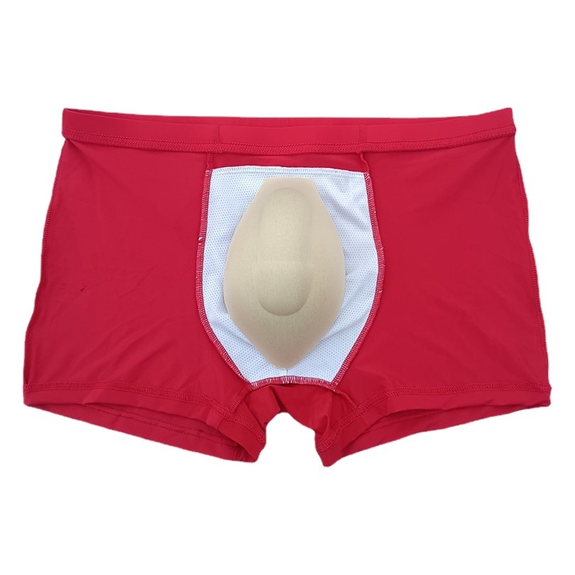 Men's Ice Silk Four-Corner Cup Underwear Combination U-Convex Sexy European and American Export Refreshing Breathable Smooth and Soft