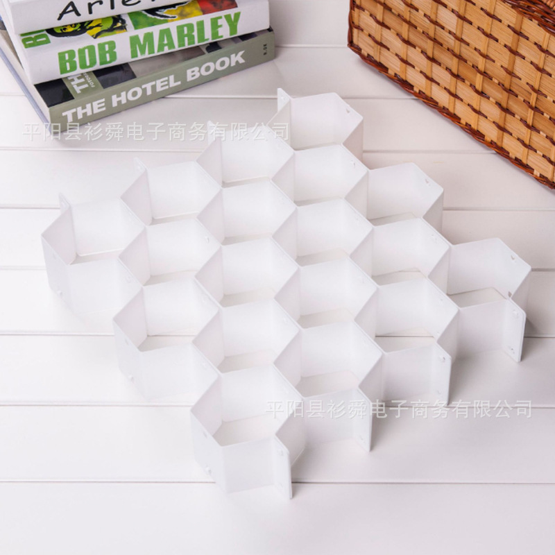Creative Household Products Honeycomb Drawer Partition Wholesale Drawer Organizer Plastic Layered Classification Storage Partition