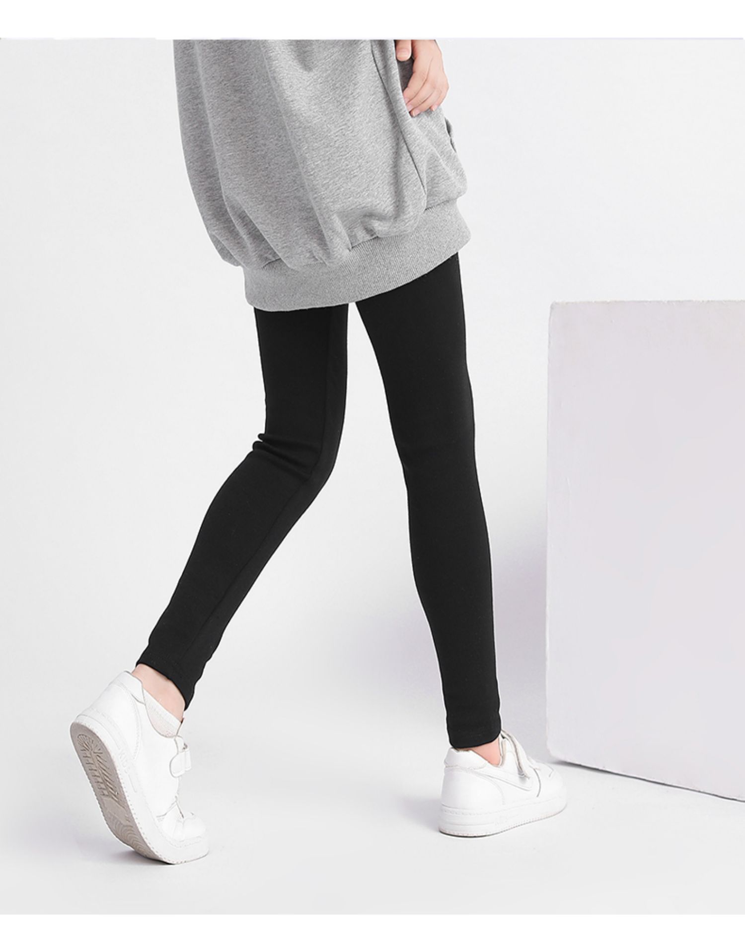 Picture of Girls Leggings Spring and Autumn Thin White Outer Wear Children's Women's Black Autumn Cotton Grey Baby Thick Long Pants