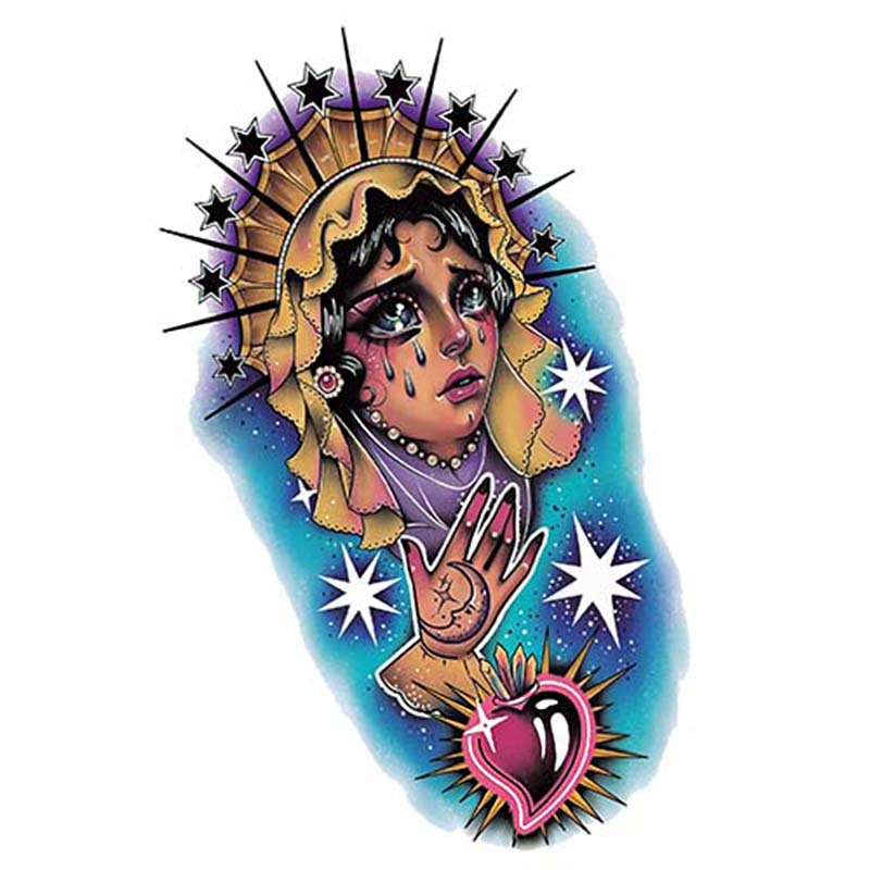 Picture of Diablo Tattoo Sticker Women's Waterproof Lasting European and American Violence Lori ins Cute Cartoon Flower Arm Non-Reflective Anti-Han