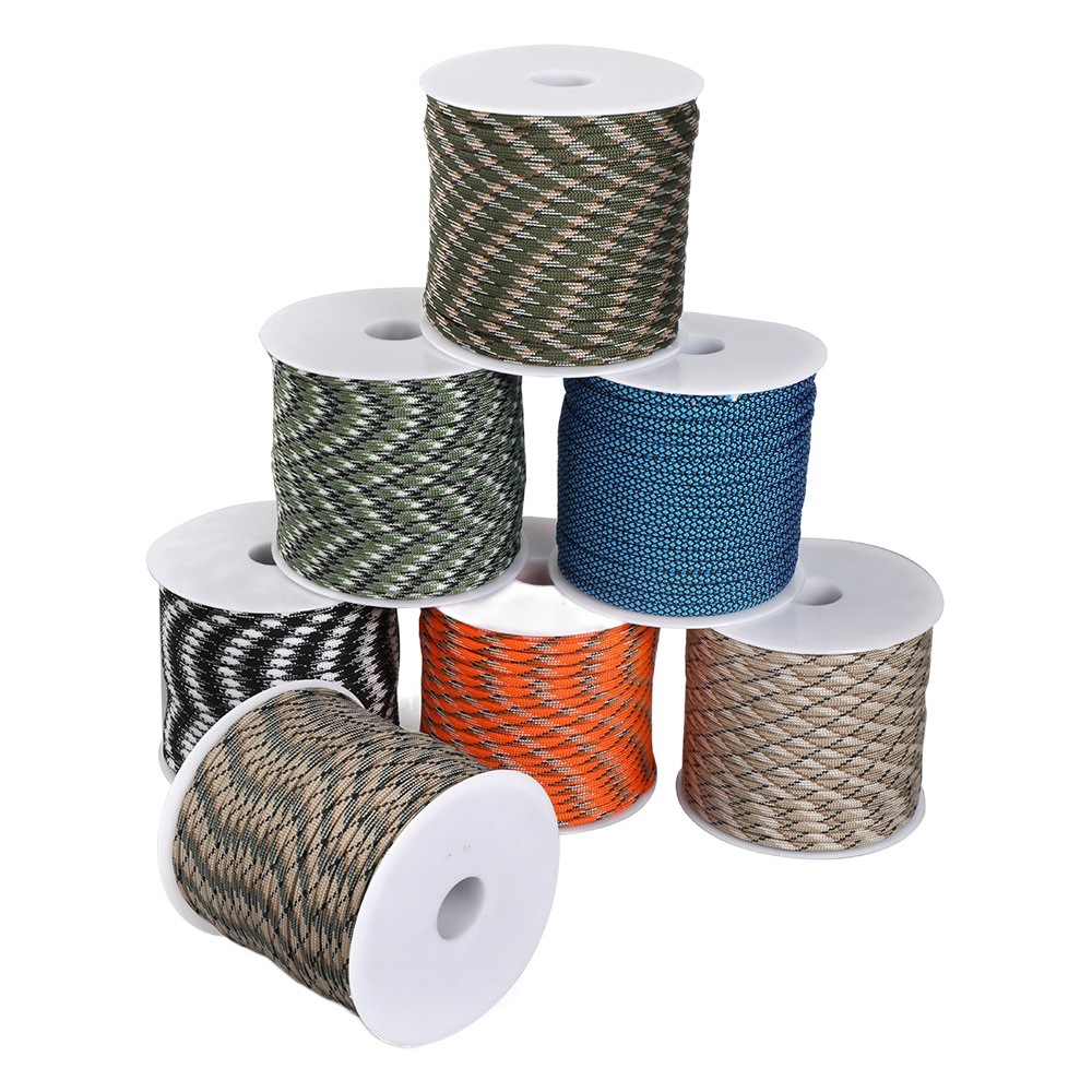 50m Core 4mm Seven-Strand Paracord for Outdoor Camping Emergency Survival Rope Tent Canopy Pull Rope Windproof Rope