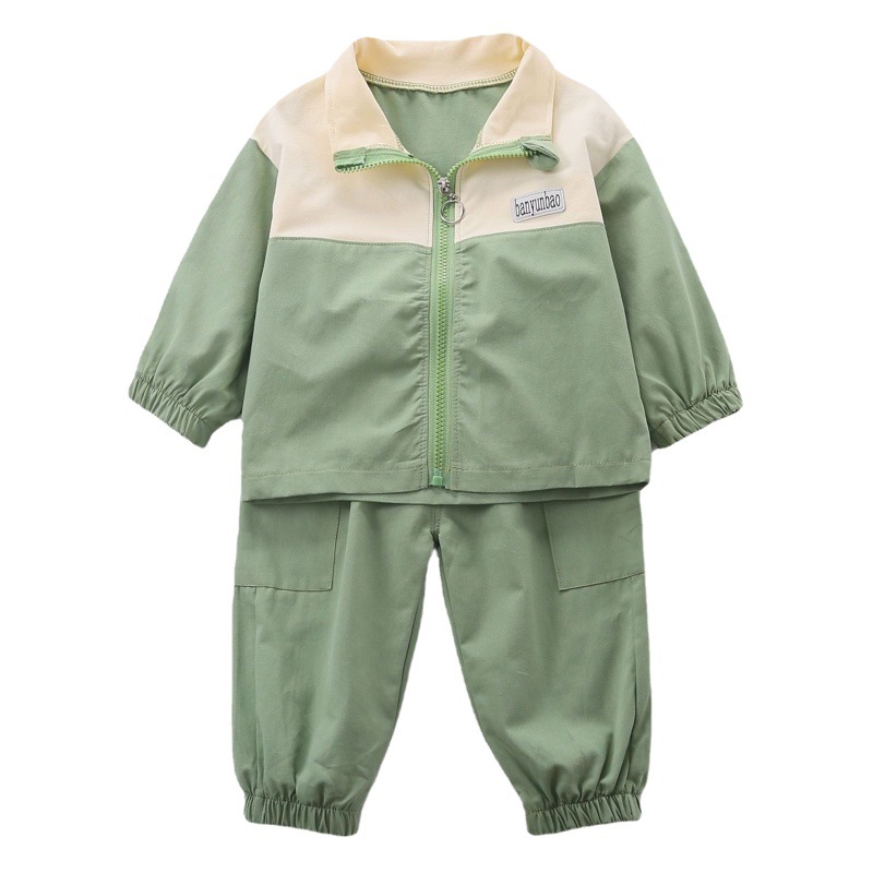 Foreign trade children's clothing wholesale autumn new boys handsome satchel long sleeve casual two-piece boy spring clothes