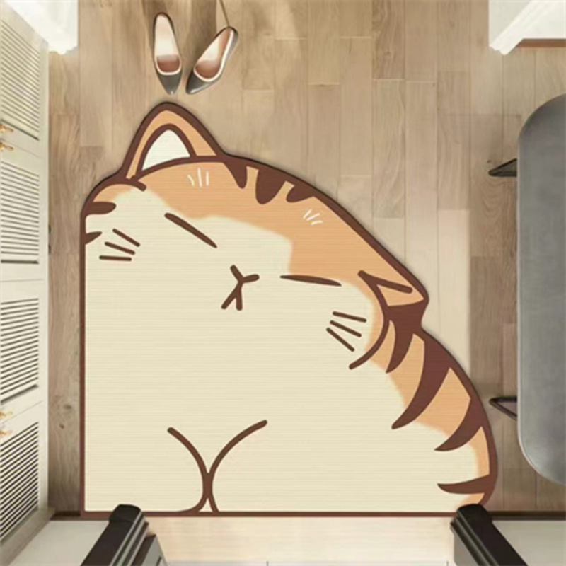 Cartoon Cute Irregular Bathroom Anti-Slip Mat Bathroom Door Absorbent Mat Household Fan Diatom Mud Mat