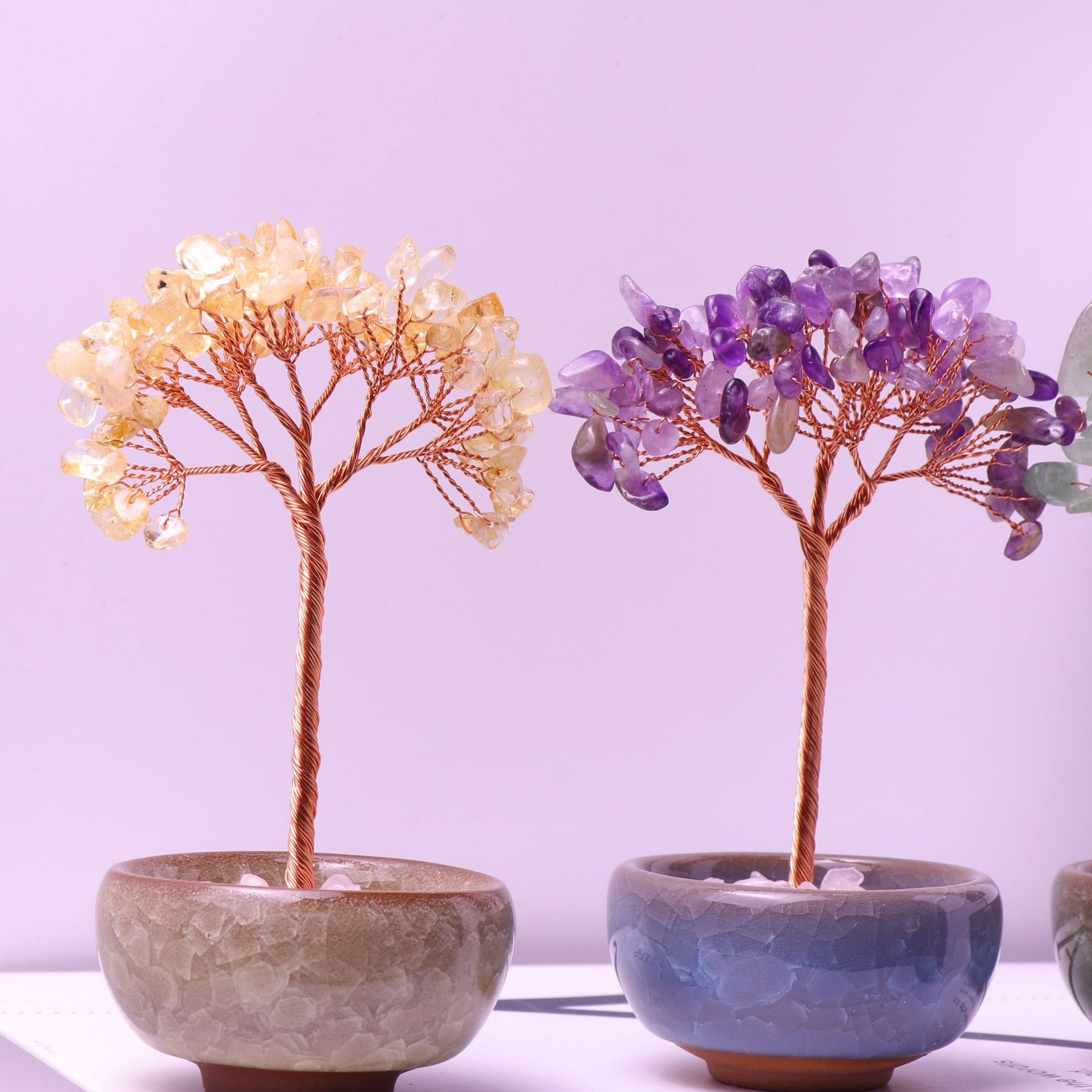 Picture of Cross-border Hot Sale Tea Cup Natural Crystal Tree Ornaments Desktop Ornaments Lucky Crystal Tree Potted Crystal Tree Desktop Ornaments