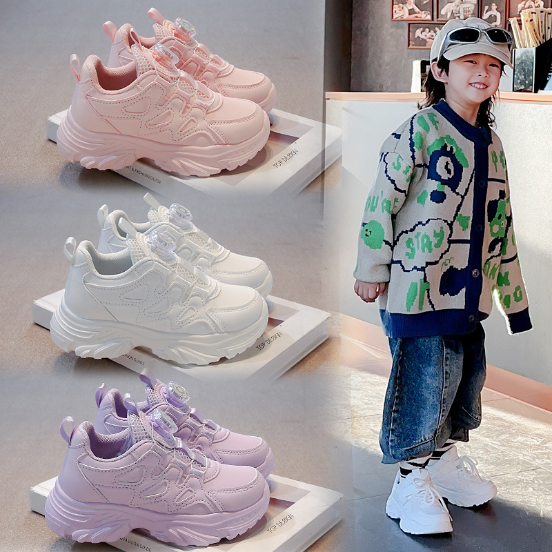 Children's sneaker New 2025 Spring and Autumn Comfortable Leather Middle and Big Children's Fashion Casual Shoes Girls Children's Shoes for Students