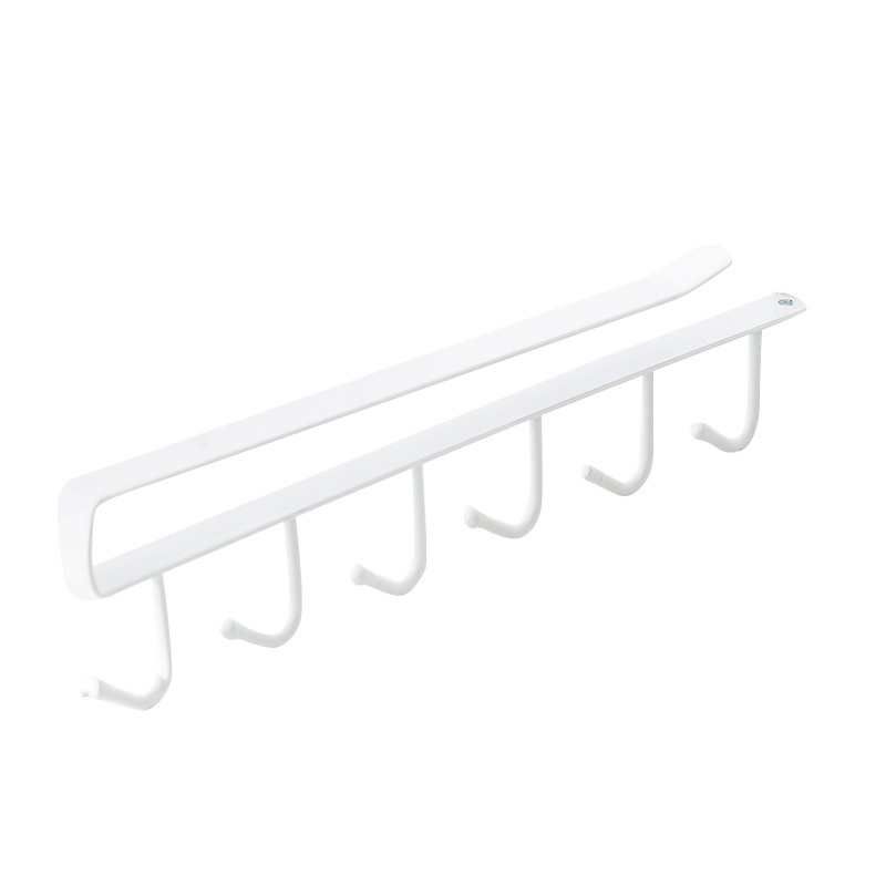 Picture of A169 Kitchen Wrought Iron Seamless Nail-free Hook Cabinet Storage Rack Multi-function Wardrobe Row Hook Finishing Rack