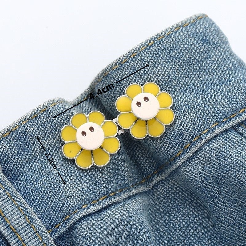 Picture of Chinese Knot Waist Buckle Pair Buckle Flat Bottom Removable Nail-free Seam-free Button Girl's Trouser Skirt Waist Size Change Artifact