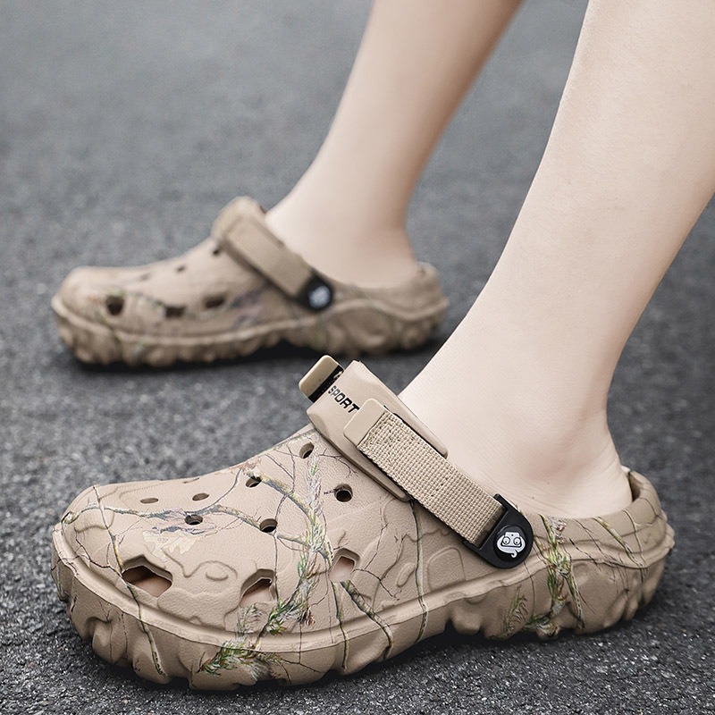Croc Shoes 2025 Summer New Breathable Soft-Soled Sports Beach Shoes Cross-Border Casual Two-Wear Trendy 9527 Sandals