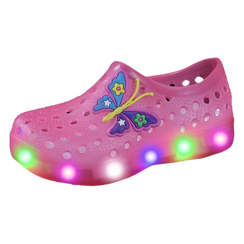 Cross Border Garden Shoes Children's Shoes Summer Car Kids Led Shaking Luminous Shoes Children Sandals Baby Electronic Light Shoes