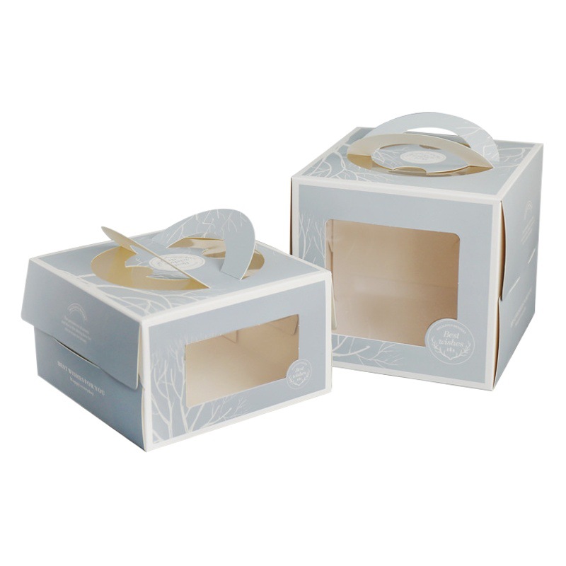 European elk cake box four five six eight inch birthday cake packaging baking high portable window transparent box