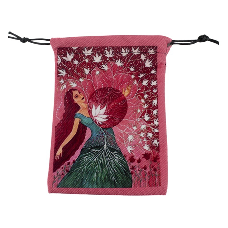 New card storage bag double-sided color printed flannel bag tarot crystal accessories drawstring bag gift bag